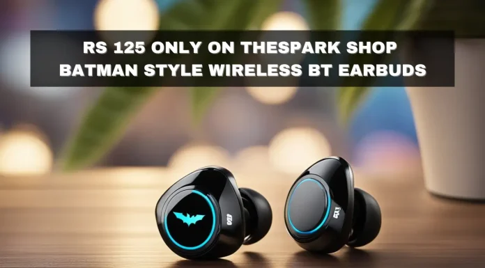 Rs 125 Only on TheSpark Shop Batman Style Wireless BT Earbuds Rs 125 Only on TheSpark Shop Batman Style Wireless BT Earbuds
