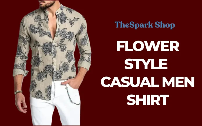 The Spark Shop Flower Style Casual Men Shirt