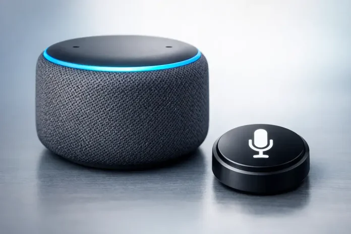 Smart speaker with voice assistant button