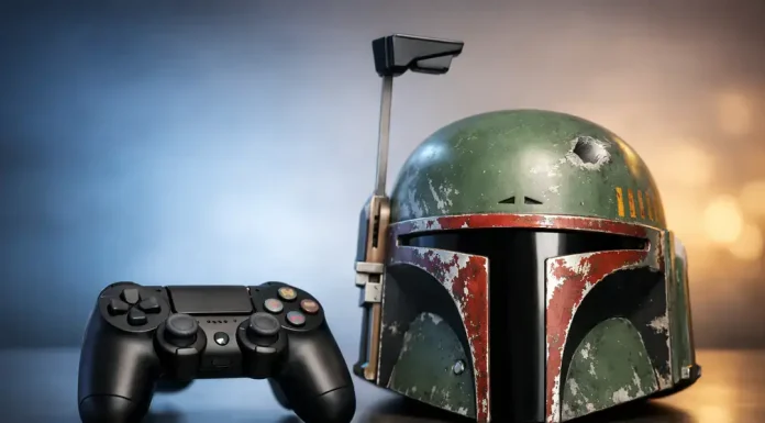 Pop Culture Collectibles From Gaming, Film, And Media Game controller beside sci-fi helmet