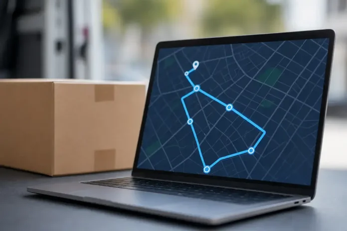 1777887134133_8931 Laptop showing delivery route map