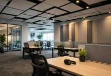Why Leading Companies are Investing in Acoustic Systems for Employee Wellness Modern open-plan office workspace