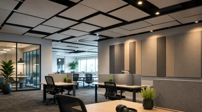 Why Leading Companies are Investing in Acoustic Systems for Employee Wellness Modern open-plan office workspace